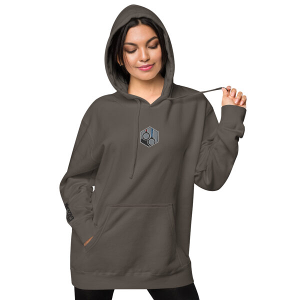 Unisex embroidered logo pigment-dyed hoodie - Image 4