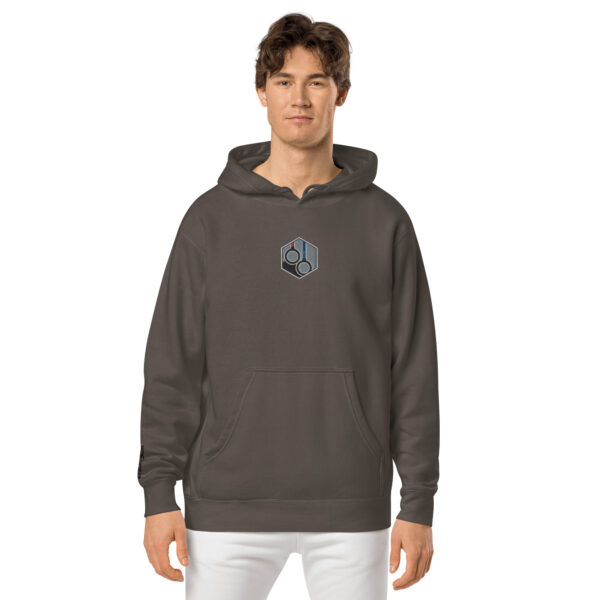 Unisex embroidered logo pigment-dyed hoodie - Image 7